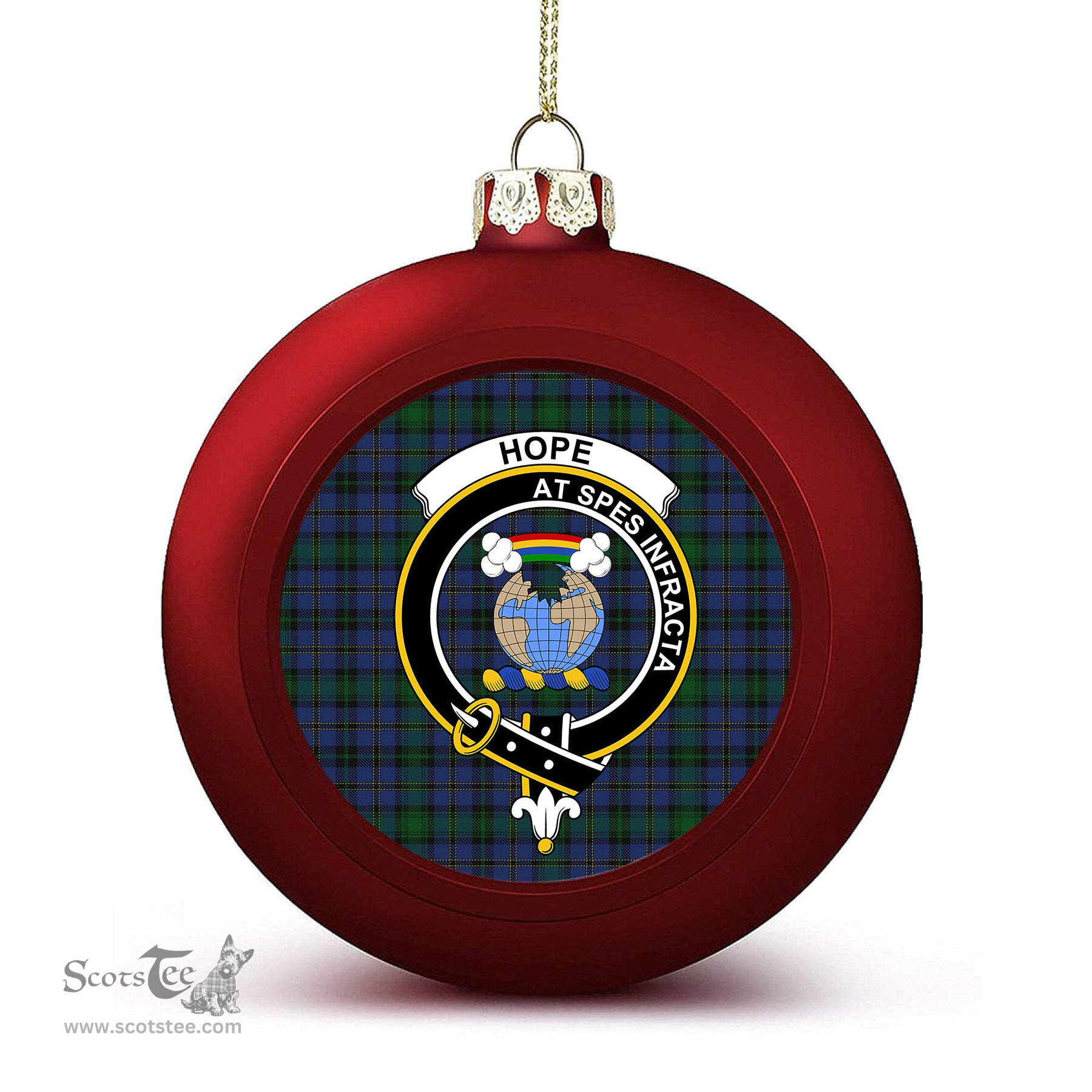ScotsTee Shop Scottish Hope-Vere Weir Modern Crest Tartan Christmas Ball Ornament