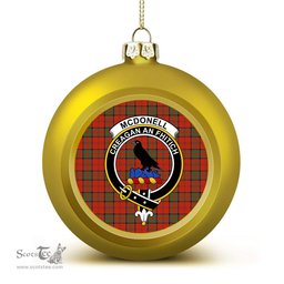 ScotsTee Shop Scottish McDonell of Keppoch Ancient Crest Tartan Christmas Ball Ornament