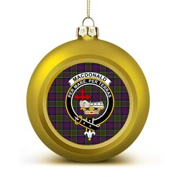 ScotsTee Shop Scottish MacDonald of Clanranald 2 Crest Tartan Christmas Ball Ornament