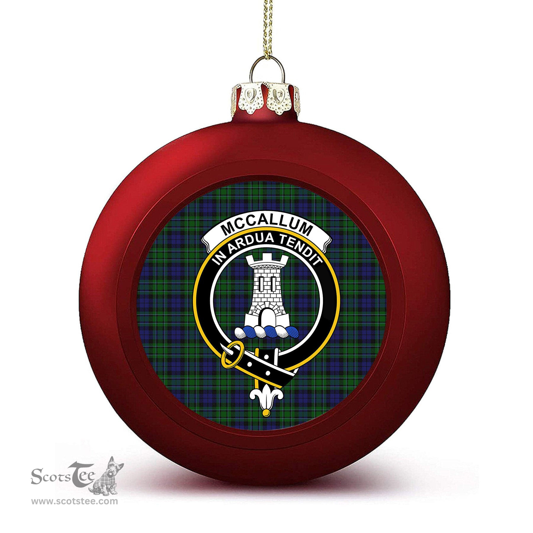 ScotsTee Shop Scottish McCallum Modern Crest Tartan Christmas Ball Ornament