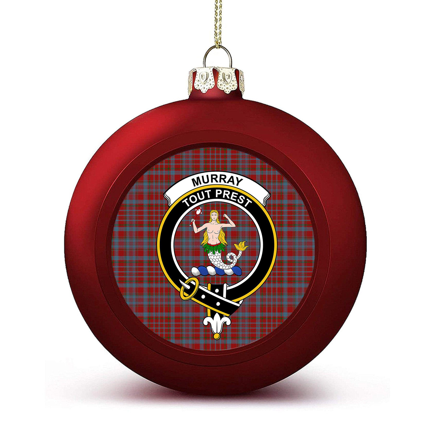 ScotsTee Shop Scottish Murray of Polmaise Crest Tartan Christmas Ball Ornament