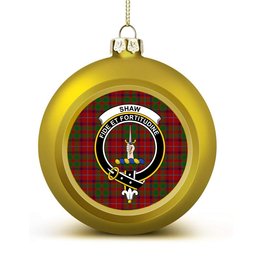 ScotsTee Shop Scottish Shaw of Tordarroch Red Dress Crest Tartan Christmas Ball Ornament