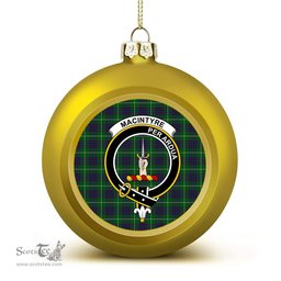 ScotsTee Shop Scottish MacIntyre Hunting Crest Tartan Christmas Ball Ornament