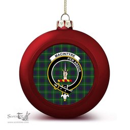 ScotsTee Shop Scottish MacIntyre Hunting Crest Tartan Christmas Ball Ornament