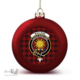 ScotsTee Shop Scottish MacLeod of Raasay Highland Crest Tartan Christmas Ball Ornament