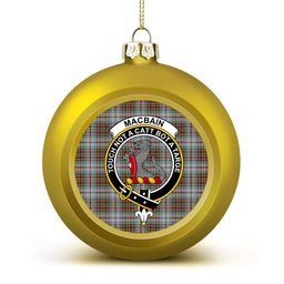 ScotsTee Shop Scottish MacBain Dress Crest Tartan Christmas Ball Ornament