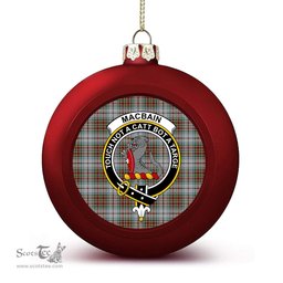 ScotsTee Shop Scottish MacBain Dress Crest Tartan Christmas Ball Ornament