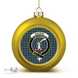 ScotsTee Shop Scottish MacRae Hunting Ancient Crest Tartan Christmas Ball Ornament