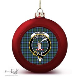 ScotsTee Shop Scottish MacRae Hunting Ancient Crest Tartan Christmas Ball Ornament