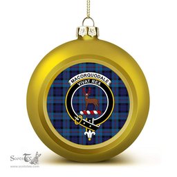 ScotsTee Shop Scottish MacCorquodale 2 Crest Tartan Christmas Ball Ornament