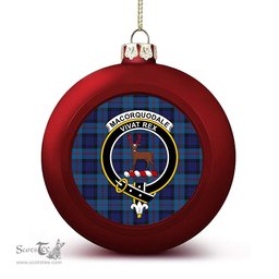 ScotsTee Shop Scottish MacCorquodale 2 Crest Tartan Christmas Ball Ornament