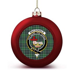 ScotsTee Shop Scottish MacDonald Lord of the Isles Hunting Modern Crest Tartan Christmas Ball Ornament