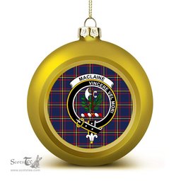 ScotsTee Shop Scottish MacLaine of Lochbuie Hunting Modern Crest Tartan Christmas Ball Ornament