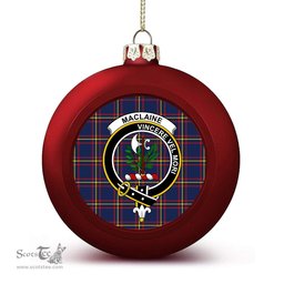 ScotsTee Shop Scottish MacLaine of Lochbuie Hunting Modern Crest Tartan Christmas Ball Ornament