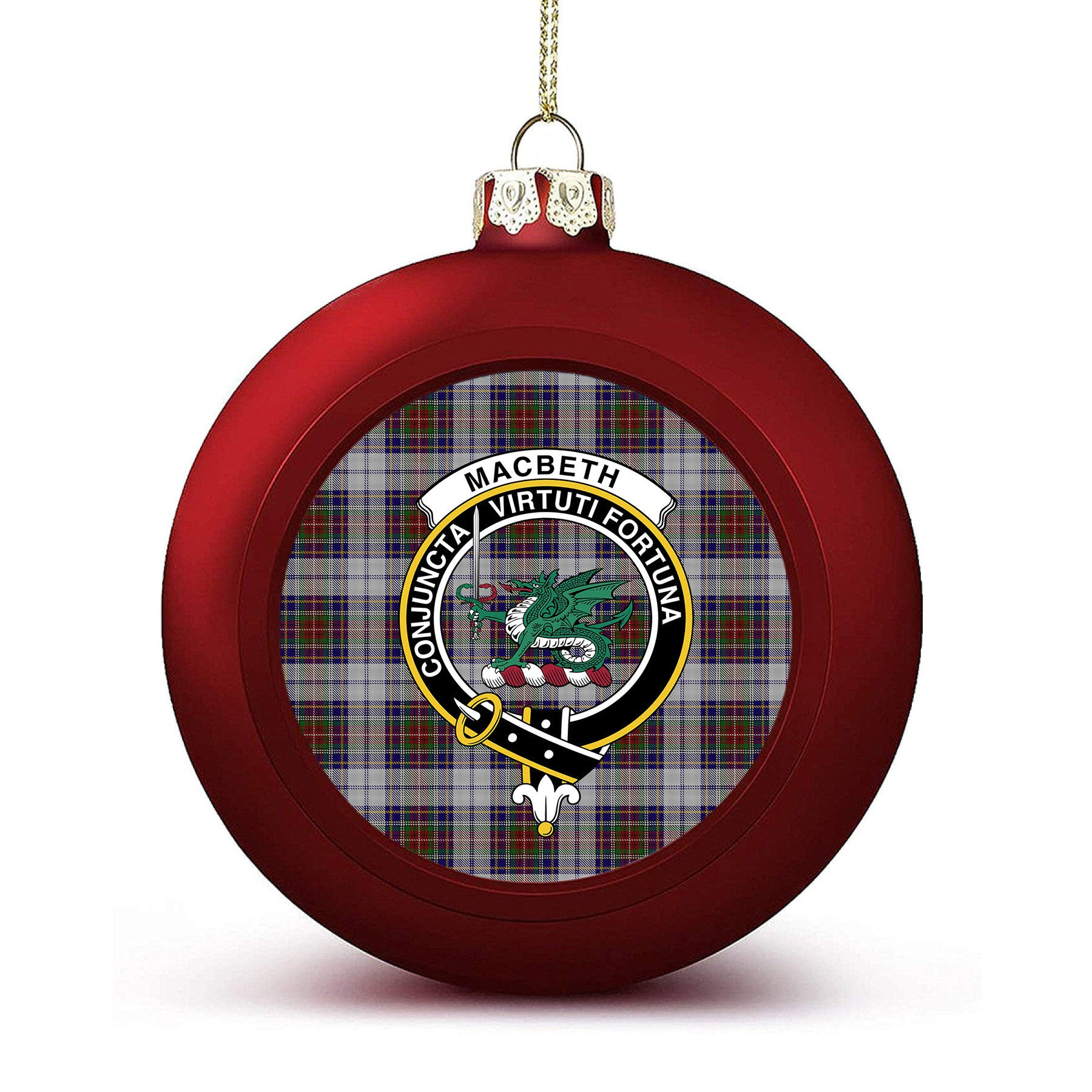 ScotsTee Shop Scottish MacBeth Dress Crest Tartan Christmas Ball Ornament