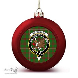 ScotsTee Shop Scottish MacKinnon Hunting Modern Crest Tartan Christmas Ball Ornament