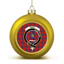 ScotsTee Shop Scottish Mair Modern Clan Crest Tartan Christmas Ball Ornament