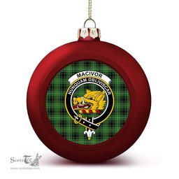 ScotsTee Shop Scottish MacIvor Hunting Ancient Crest Tartan Christmas Ball Ornament
