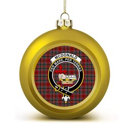 ScotsTee Shop Scottish McDonald of Lochmaddy Crest Tartan Christmas Ball Ornament