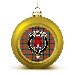 ScotsTee Shop Scottish MacCracken Ancient Crest Tartan Christmas Ball Ornament
