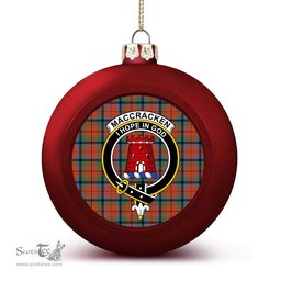 ScotsTee Shop Scottish MacCracken Ancient Crest Tartan Christmas Ball Ornament