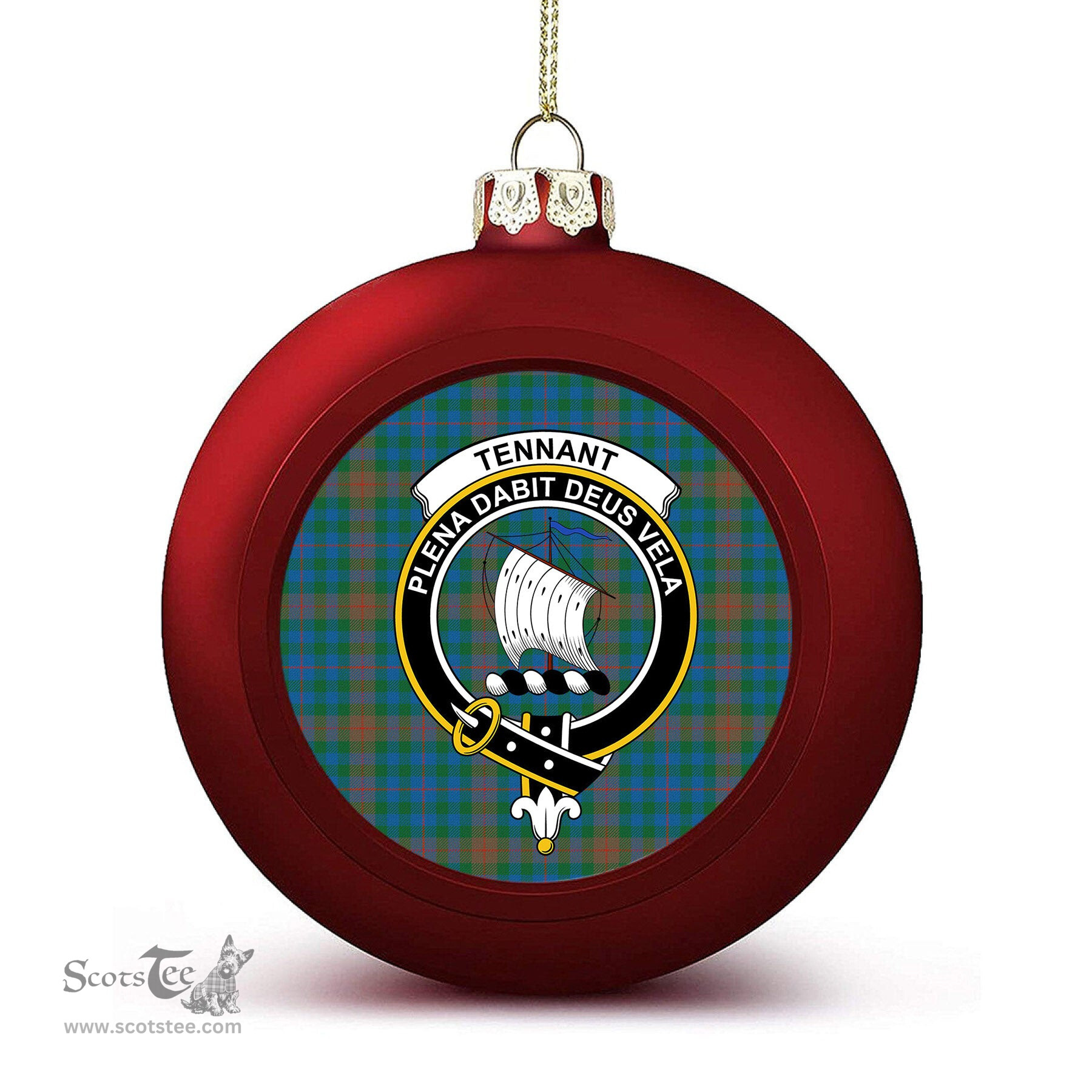ScotsTee Shop Scottish Tennant Yules Ancient Crest Tartan Christmas Ball Ornament