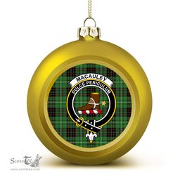 ScotsTee Shop Scottish MacAuley of Lewis Ancient Crest Tartan Christmas Ball Ornament