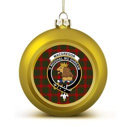 ScotsTee Shop Scottish MacGregor of Glenstrae 2 Crest Tartan Christmas Ball Ornament