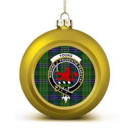 ScotsTee Shop Scottish Young, Melvina Crest Tartan Christmas Ball Ornament