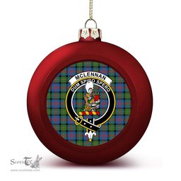 ScotsTee Shop Scottish McLennan Ancient Crest Tartan Christmas Ball Ornament