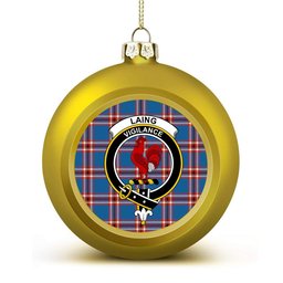 ScotsTee Shop Scottish Laing of Archiestown Ancient Crest Tartan Christmas Ball Ornament