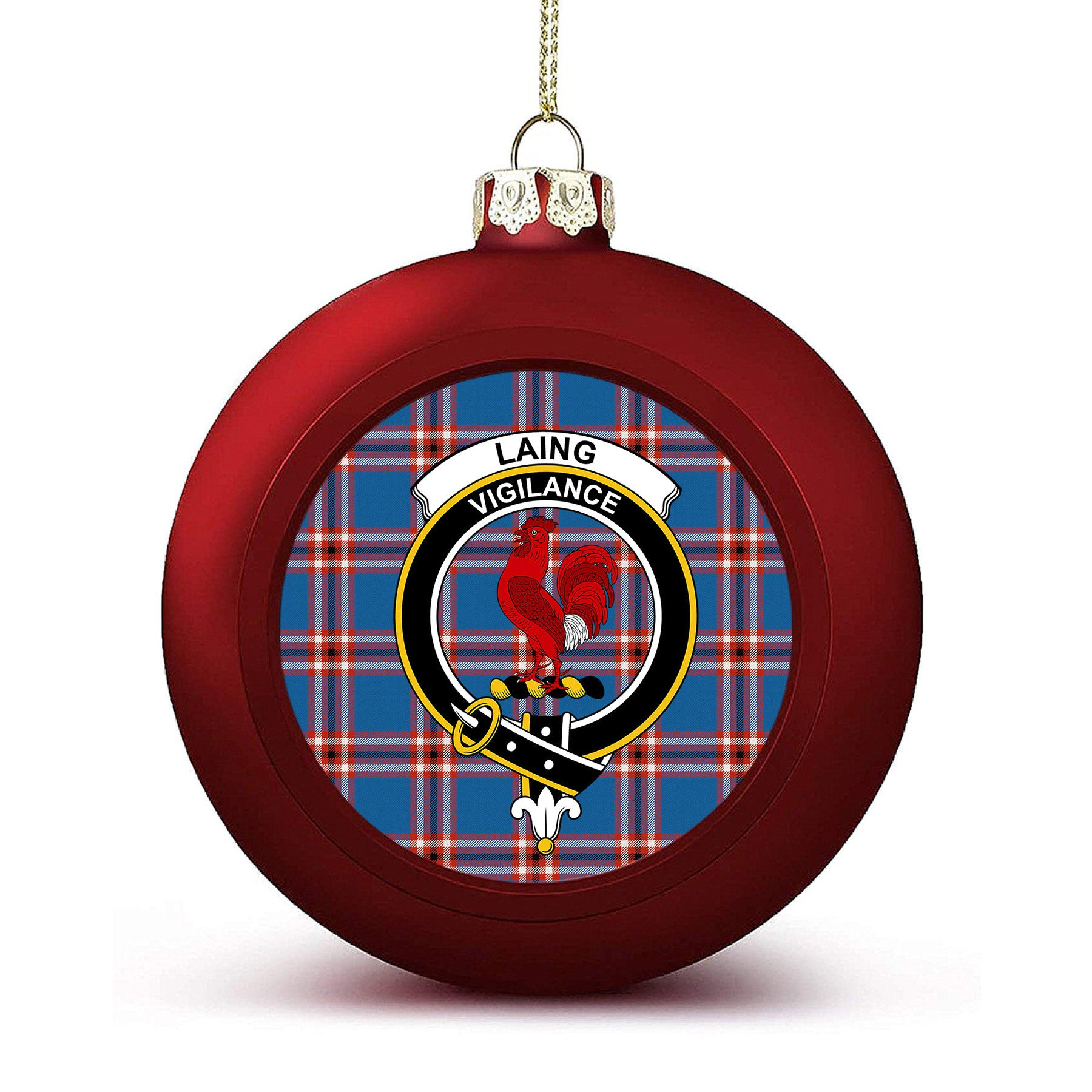 ScotsTee Shop Scottish Laing of Archiestown Ancient Crest Tartan Christmas Ball Ornament