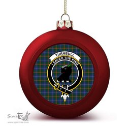 ScotsTee Shop Scottish Turnbull Hunting Crest Tartan Christmas Ball Ornament