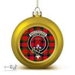 ScotsTee Shop Scottish MacCracken Modern Crest Tartan Christmas Ball Ornament