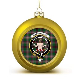 ScotsTee Shop Scottish MacFarlane Hunting Crest Tartan Christmas Ball Ornament