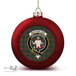ScotsTee Shop Scottish MacFarlane Hunting Crest Tartan Christmas Ball Ornament