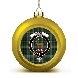 ScotsTee Shop Scottish Scott Green Crest Tartan Christmas Ball Ornament