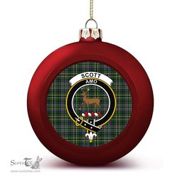ScotsTee Shop Scottish Scott Green Crest Tartan Christmas Ball Ornament