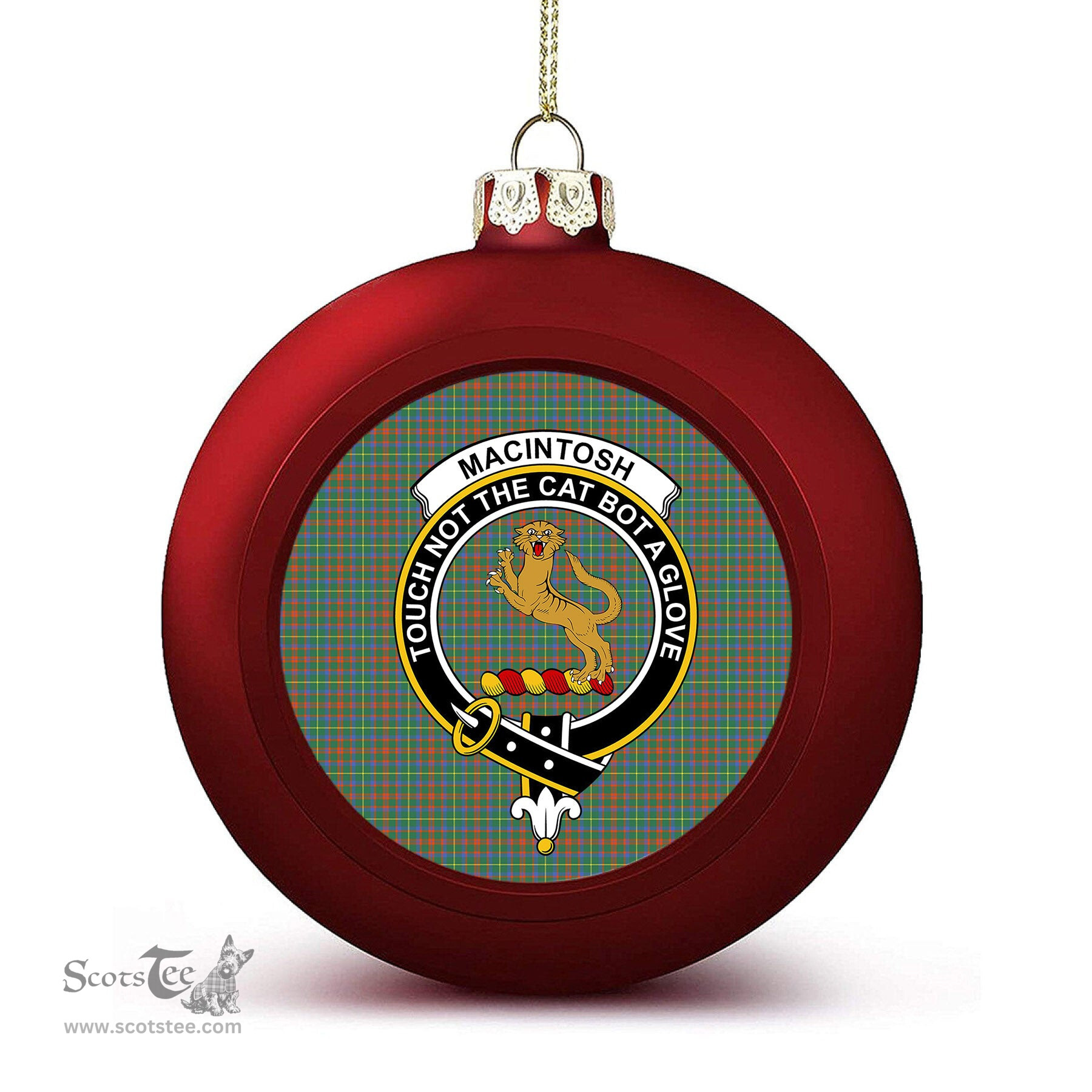 ScotsTee Shop Scottish MacIntosh Hunting Ancient Crest Tartan Christmas Ball Ornament