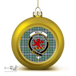 ScotsTee Shop Scottish Kelly of Sleat Hunting Ancient Crest Tartan Christmas Ball Ornament