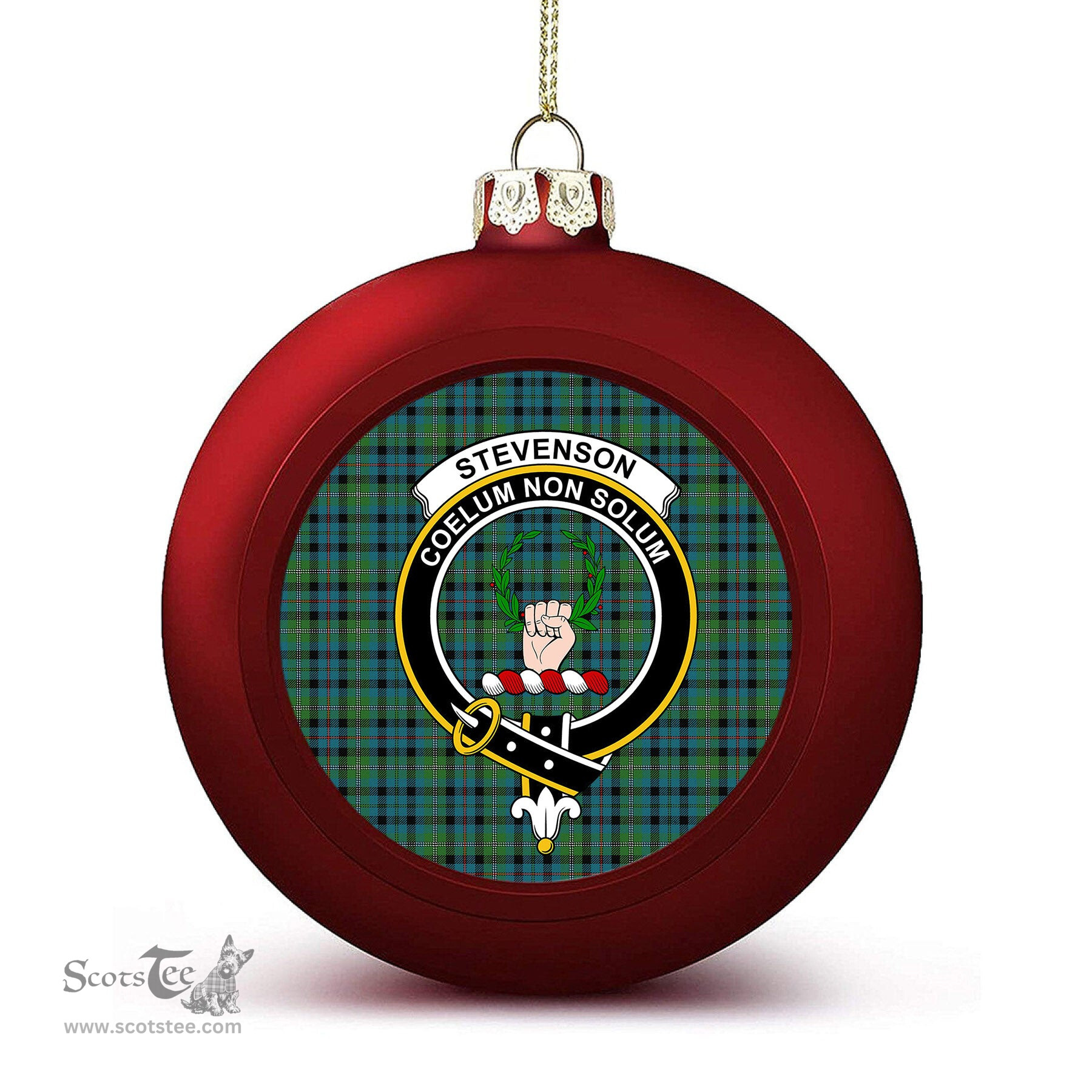 ScotsTee Shop Scottish Stevenson Hunting Ancient Crest Tartan Christmas Ball Ornament