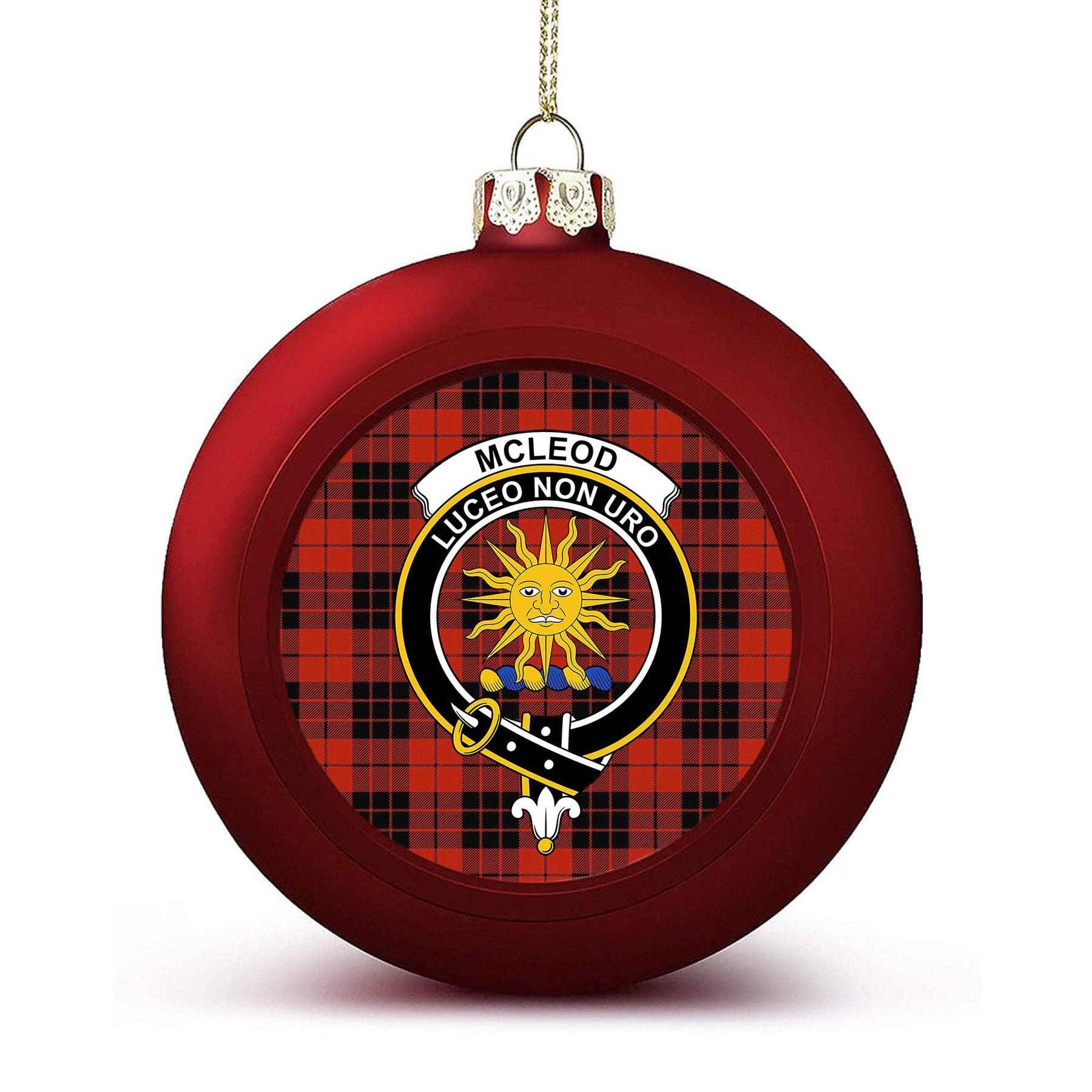 ScotsTee Shop Scottish McLeod of Raasay Ancient Crest Tartan Christmas Ball Ornament
