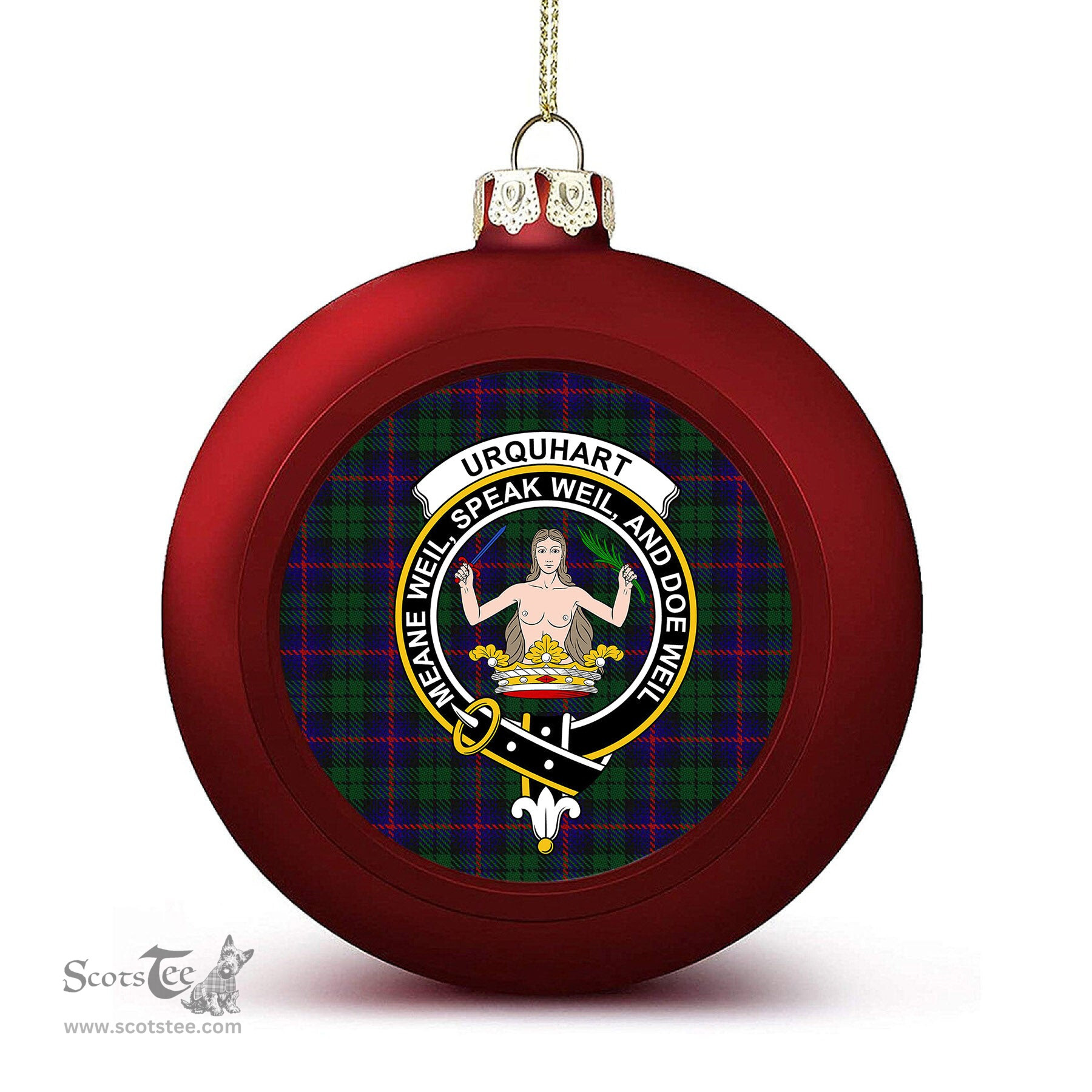 ScotsTee Shop Scottish Urquhart Crest Tartan Christmas Ball Ornament