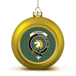 ScotsTee Shop Scottish Stewart of Appin Hunting Ancient Clan Crest Tartan Christmas Ball Ornament