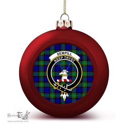 ScotsTee Shop Scottish Sempill Modern Crest Tartan Christmas Ball Ornament