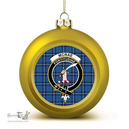 ScotsTee Shop Scottish McRae of America Modern Crest Tartan Christmas Ball Ornament