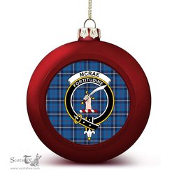 ScotsTee Shop Scottish McRae of America Modern Crest Tartan Christmas Ball Ornament