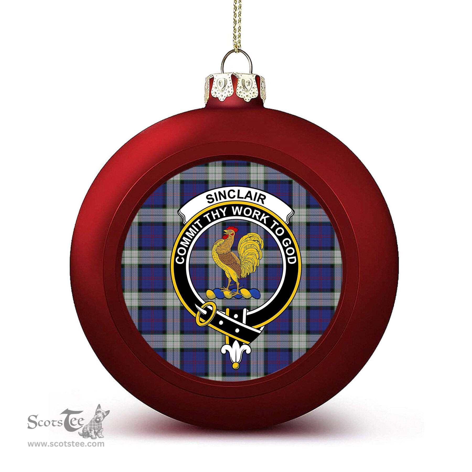 ScotsTee Shop Scottish Sinclair Dress Crest Tartan Christmas Ball Ornament