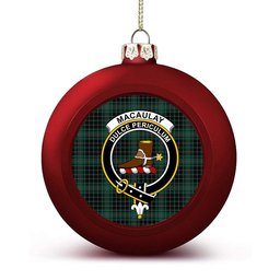 ScotsTee Shop Scottish MacAulay Hunting Modern Crest Tartan Christmas Ball Ornament