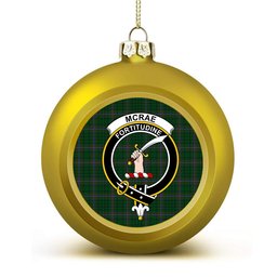 ScotsTee Shop Scottish McRae Crest Tartan Christmas Ball Ornament